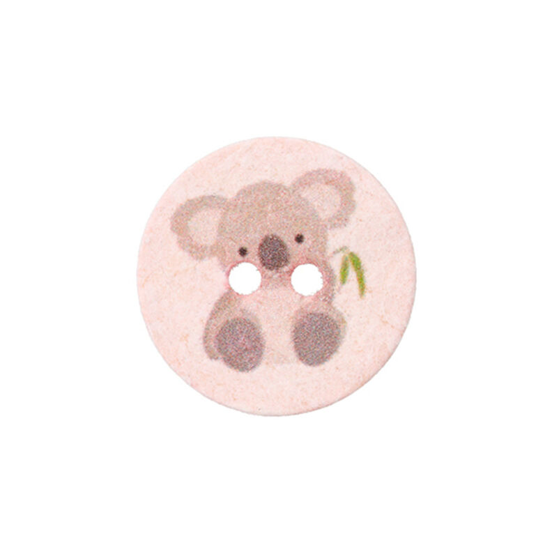 Polyesterknap 2-huls Recycling Koala [Ø18 mm] – laksefarvet,  image number 1