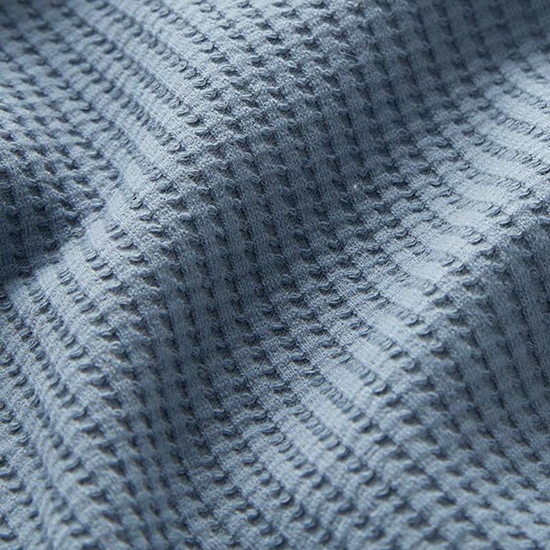 Vaffeljersey af bomuld ensfarvet – jeansblå,  image number 2