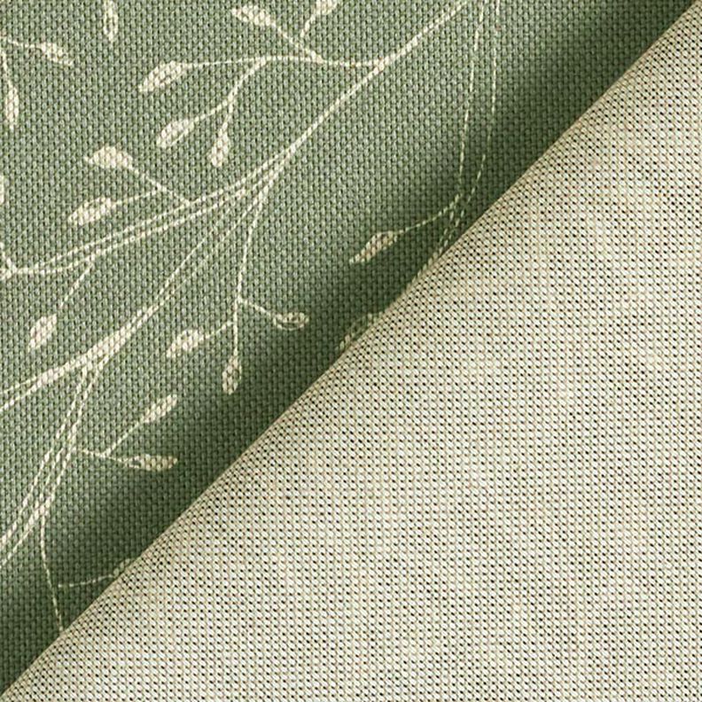 Dekorationsstof halvpanama fine grene – lys olivengrøn,  image number 4