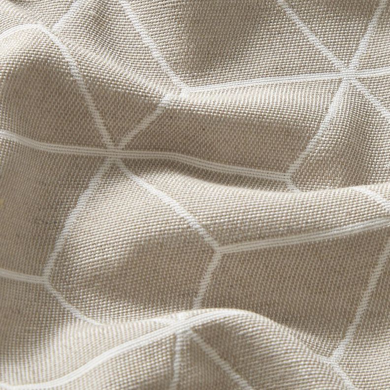 Dekorationsstof Jacquard moderne terninger – cashew/elfenben,  image number 2