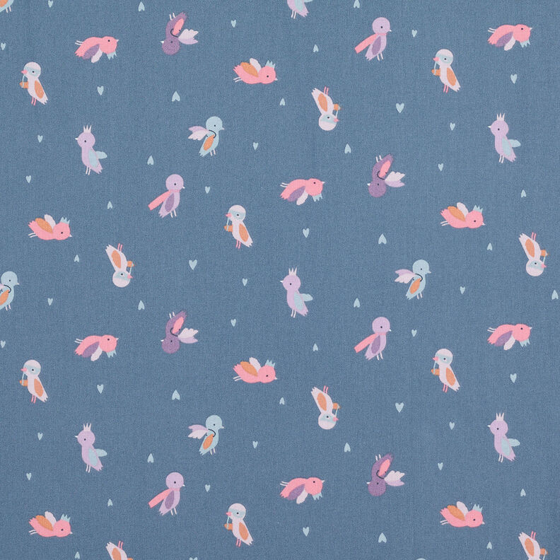 Bomuldspoplin fuglenes maskebal – blågrå,  image number 1