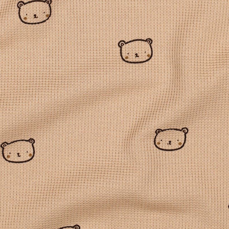 Vaflet jersey lille bjørn | Poppy Fabrics – mørk gammelrosa/aubergine,  image number 2