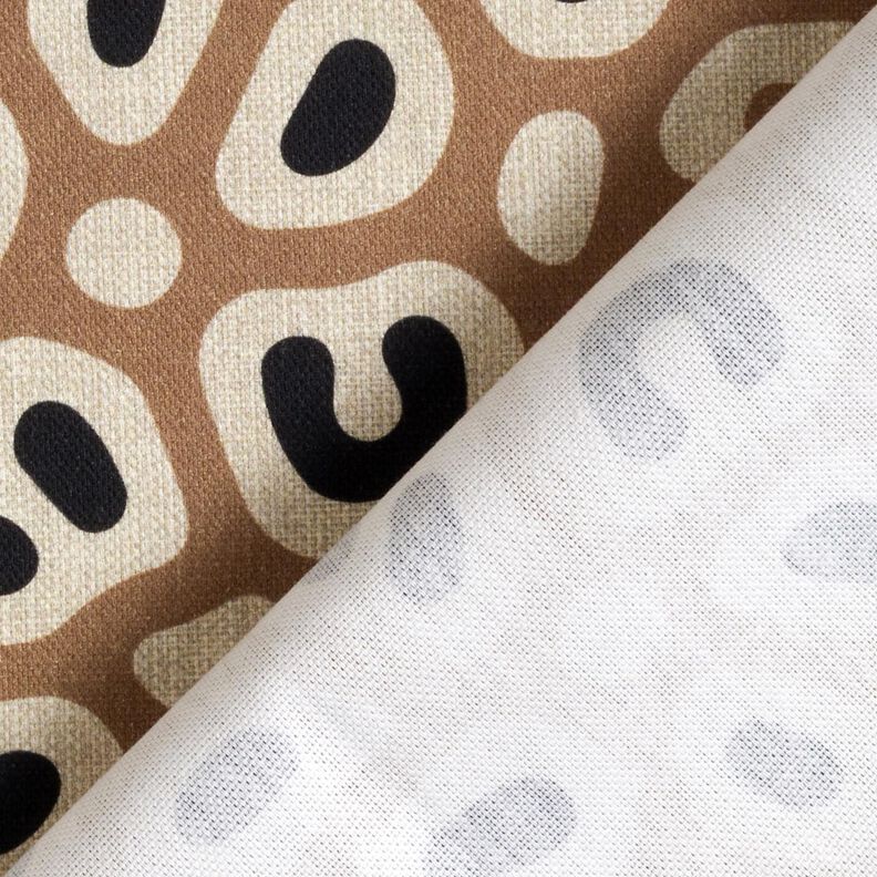 Dekorationsstof Halvpanama abstrakt leopardmønster – lysebrun/cashew,  image number 4