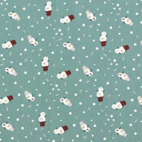 Bomuldsstof Poplin søde snemænd – reed, 