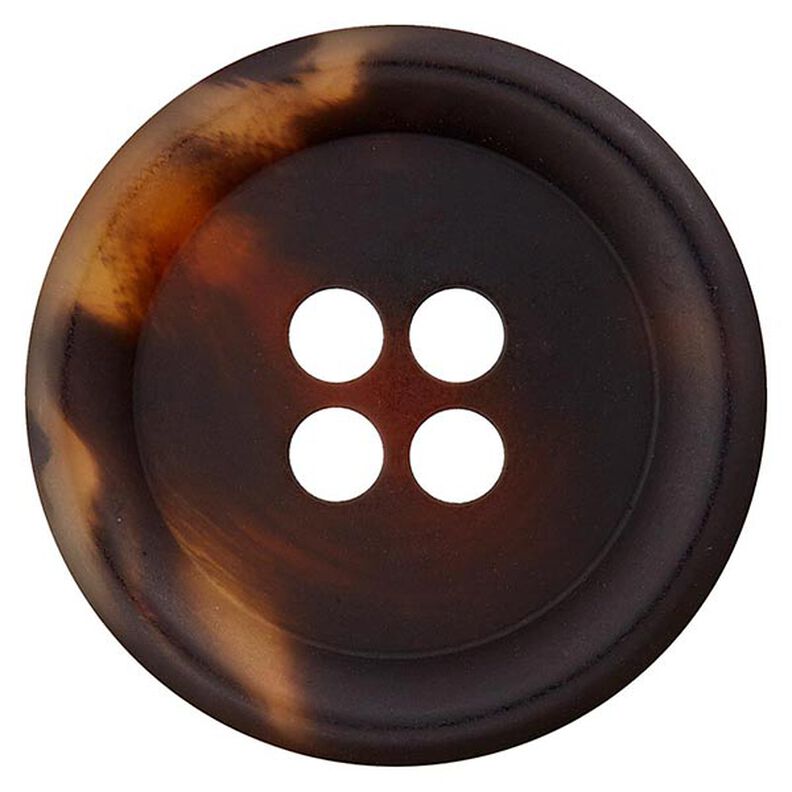 Polyesterknap med 4 huller – mørkebrun,  image number 1