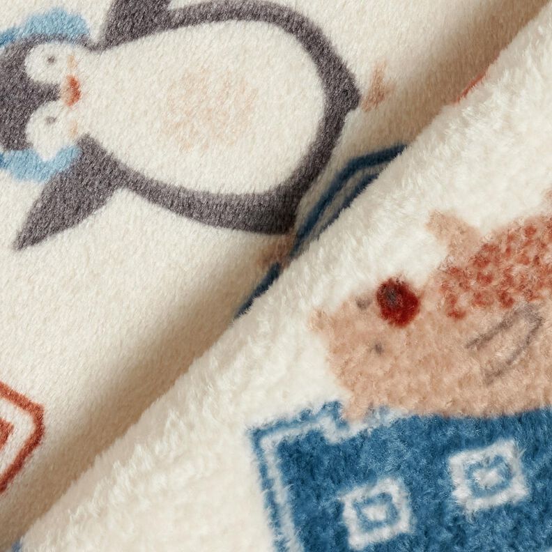 Hyggefleece collagejakke-stil – lysebeige/blå,  image number 4