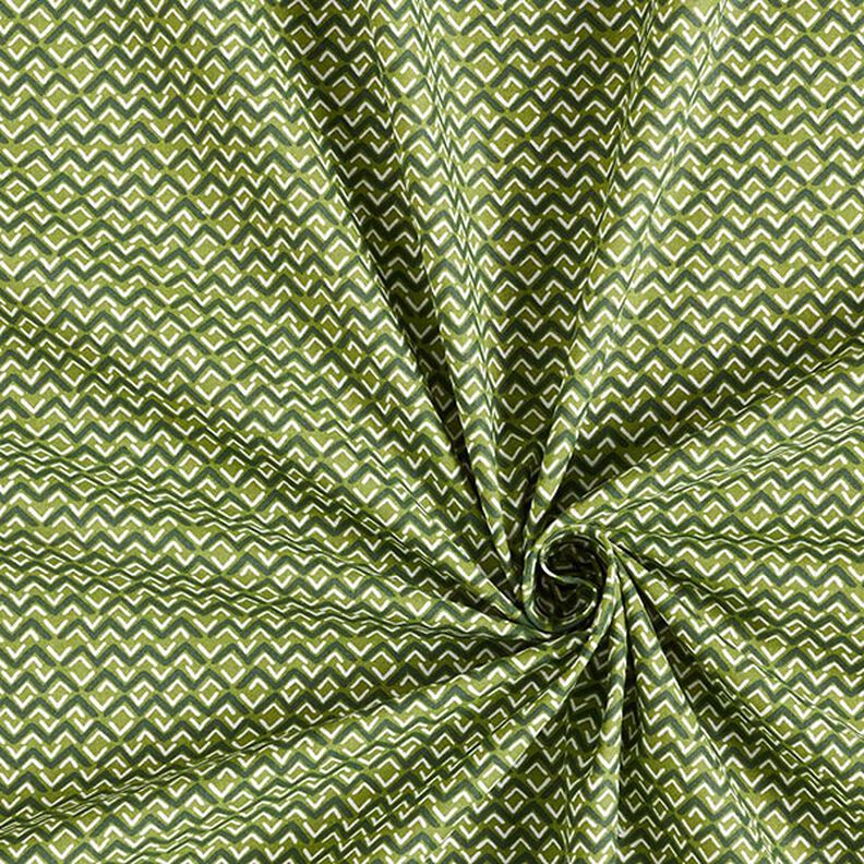 Bomuldsstof Cretonne Etno-zigzag – grøn,  image number 3