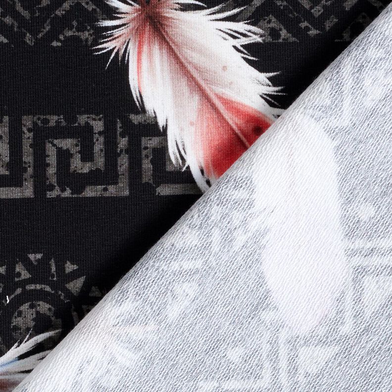 French Terry boho-fjer | Glitzerpüppi  – sort/hummerfarvet,  image number 4