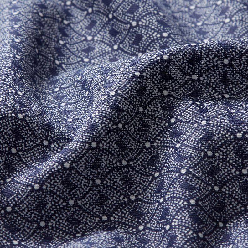 Bomuldsstof abstrakte diamanter – marineblå,  image number 2