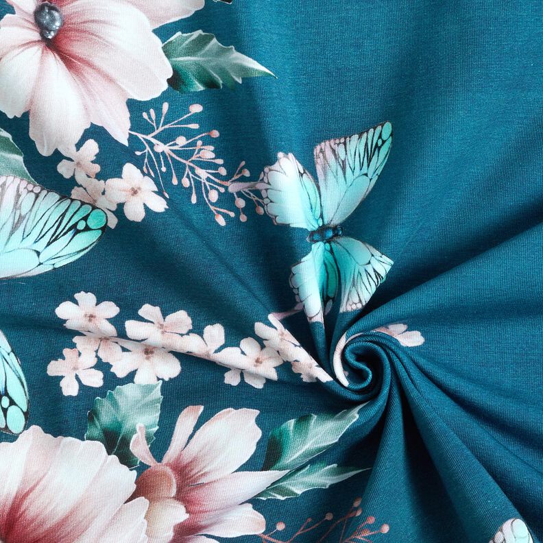 Bomuldsjersey sommerfugleeng | Glitzerpüppi  – let benzin/rosé,  image number 3