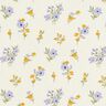 Bomuldsstof Cretonne mini-blomster – creme/syren,  thumbnail number 1