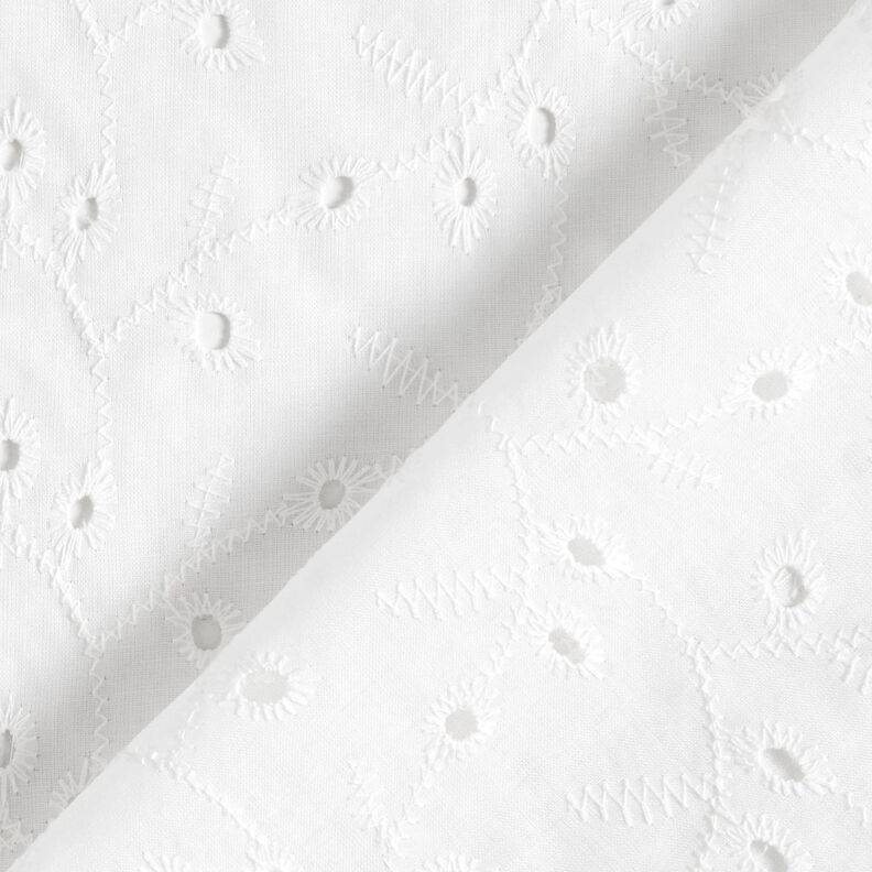 Bomuldsstof hulbroderi blomsterranker – hvid,  image number 4