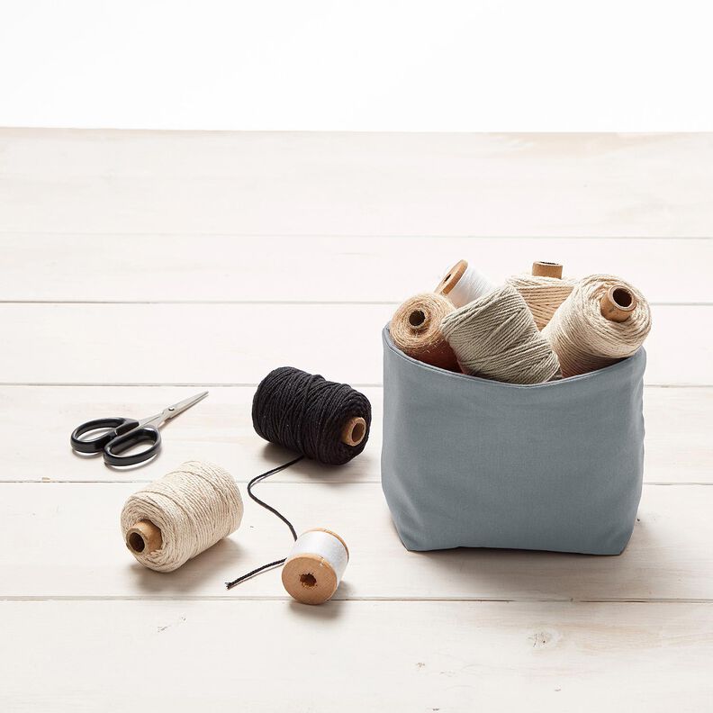 Bomuldsstof Cretonne Ensfarvet – perlegrå | Reststykke 60cm,  image number 7