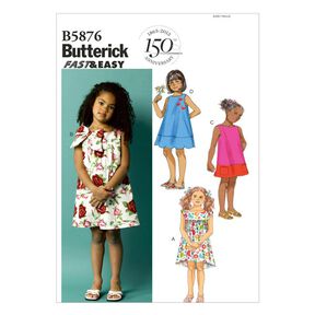 Børnekjole, Butterick 5876|104 - 122, 