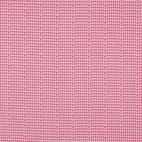 Bomuldsstof Jacquard firkanter og hjerter – pink/hvid, 
