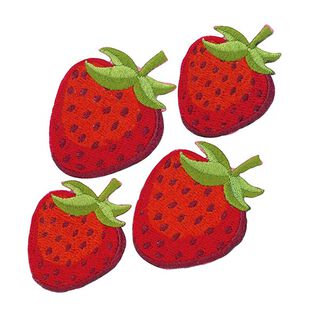 Applikation, jordbær [ 4 Styk ] | Kleiber – rød/grøn, 