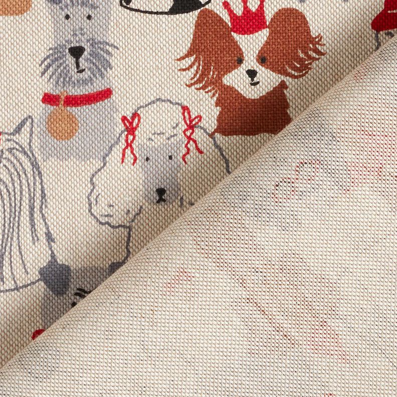 Dekorationsstof Halvpanama elegante hunde – natur/grå,  image number 4