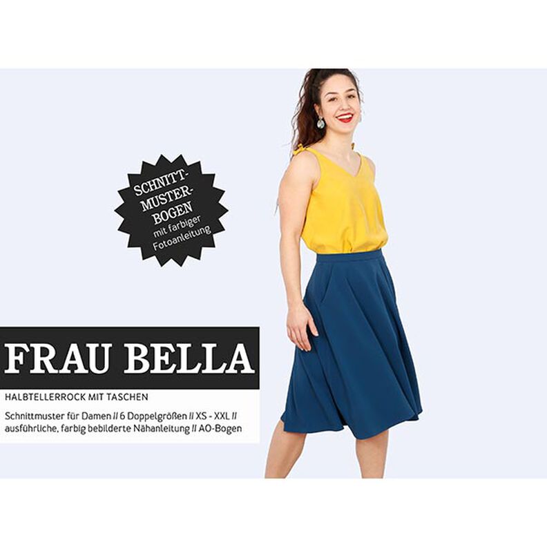 FRAU BELLA - halvcirkel-nederdel med lommer, Studio Schnittreif  | XS -  XXL,  image number 1
