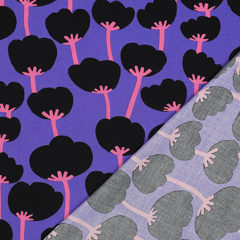 LENZING™ ECOVERO™ viskosestof  Poppies | Nerida Hansen – lilla/sort,  image number 4