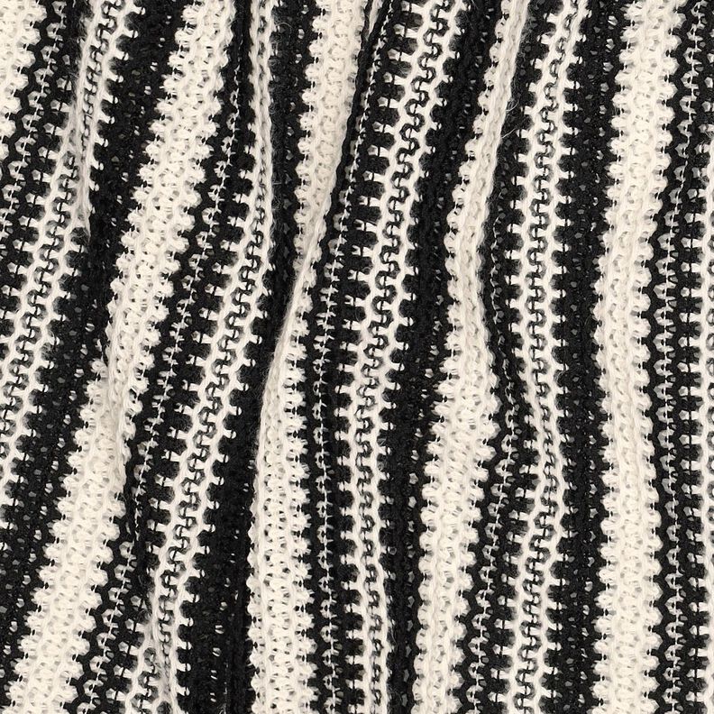 Strikstof Striber| Poppy Fabrics – sort/uldhvid,  image number 2
