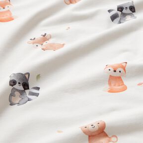 GOTS Bomuldsjersey babydyr Digitaltryk – elfenben, 