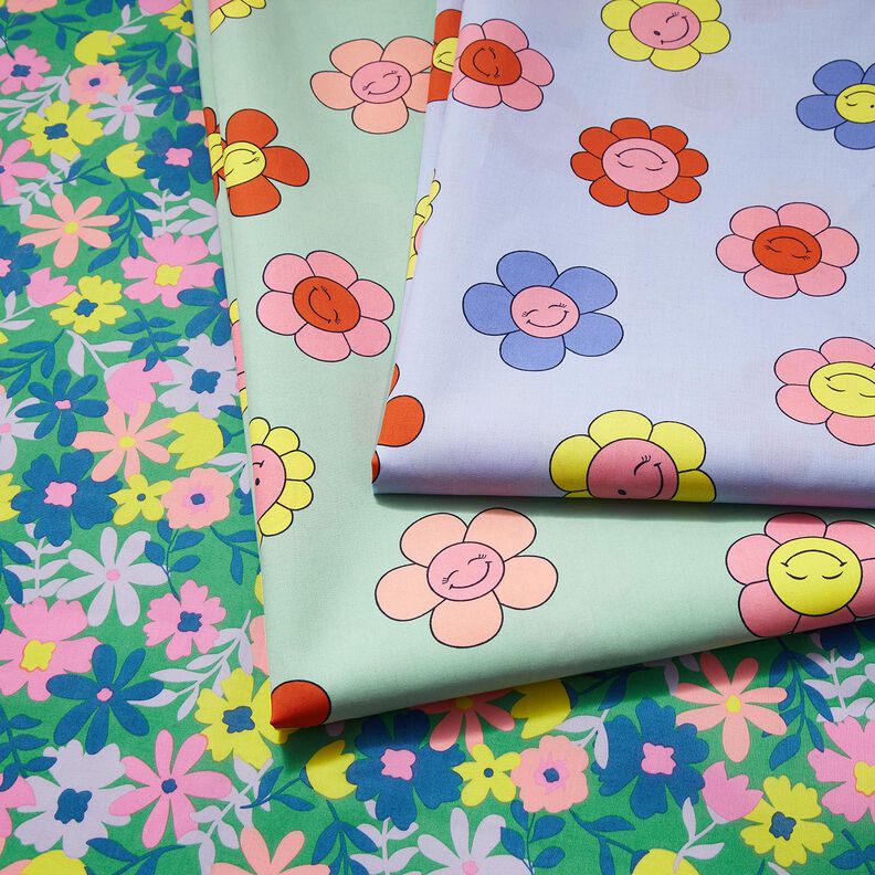 Imprægneret voksdug Glade blomster | Poppy Fabrics – mint/Citrongul,  image number 6