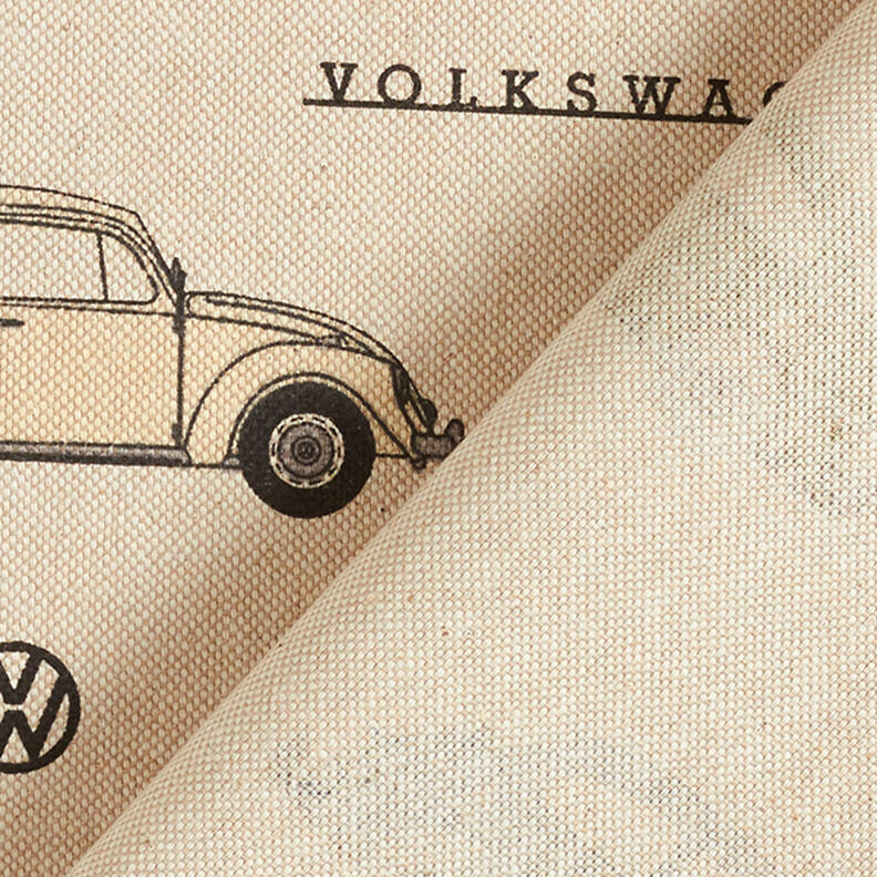 Dekorationsstof Halvpanama VW bobbel – sort/natur,  image number 4