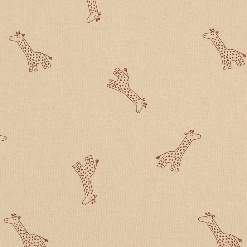 Bomuldsjersey giraffer – mandel,  image number 1