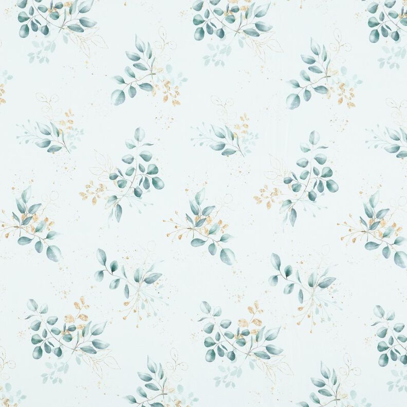 Bomuldsjersey eucalyptus | Glitzerpüppi – hvid/dueblå,  image number 1