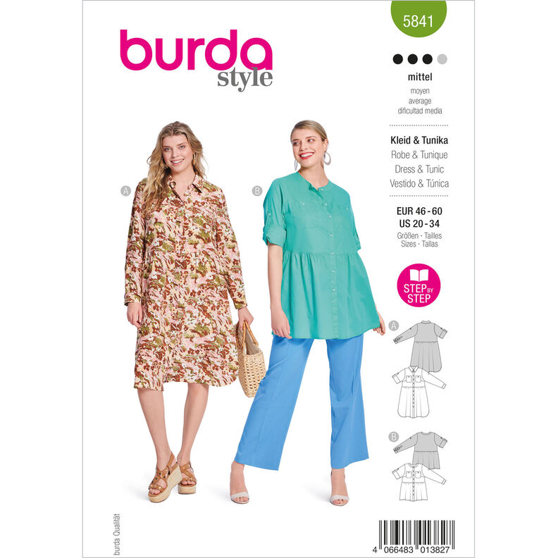 Plus-Size Kjole / Tunika | Burda 5841 | 46-60,  image number 1