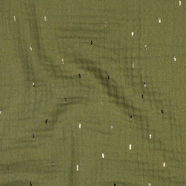 Musselin/Dobbelt-Crincle stof Firkant Folietryk | Poppy Fabrics &ndash; pinje/gold metallic,  image number 2