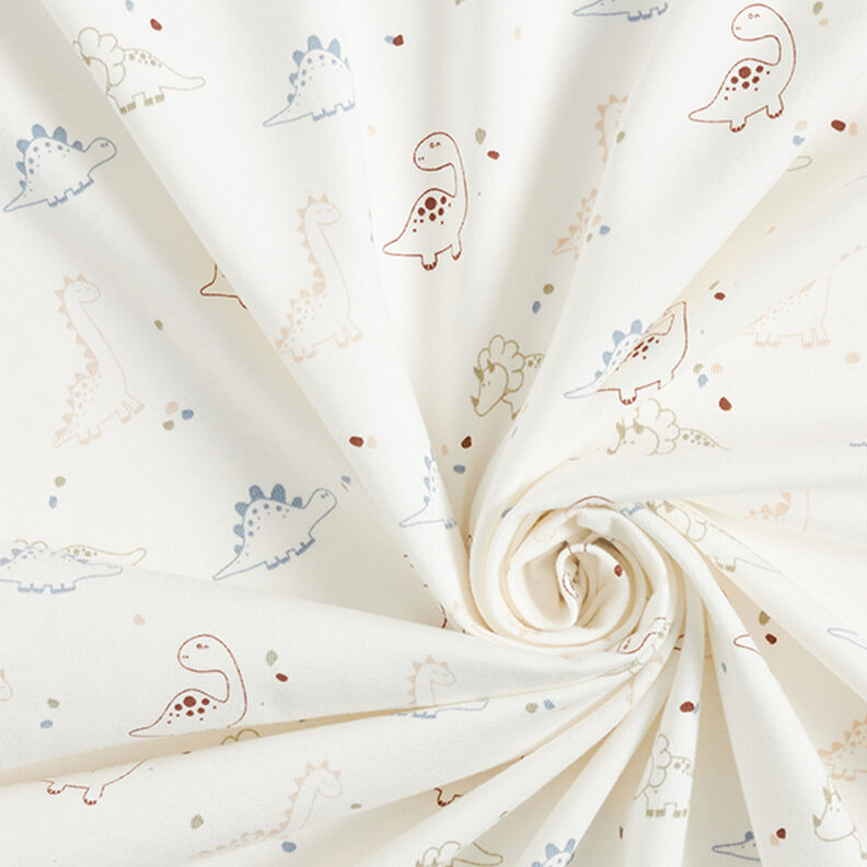 Bomuldsjersey baby-dinosaurer – uldhvid,  image number 3