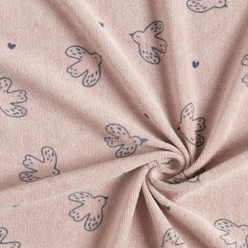 frott&eacute;jersey sm&aring; fugle &ndash; lys gammelrosa,  image number 3