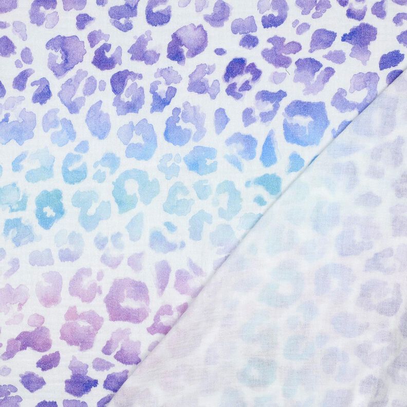 Musselin/Dobbelt-Crincle stof farveforløb med leopardprint Digitaltryk | Poppy Fabrics –,  image number 4