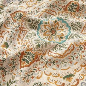 Dekorativt panelstof Gobelin stor mandala – sennep/lysebeige, 