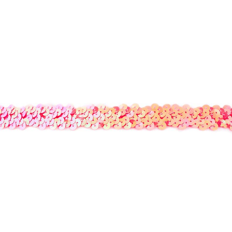 Elastisk pailletbånd [20 mm] – ferskenorange/rosa,  image number 1