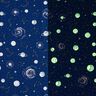 Dekorationsstof Glow in the Dark stjernebilleder – marineblå/lysegul,  thumbnail number 1