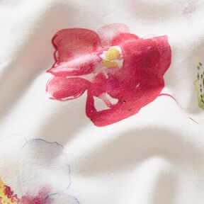 Bomuldsjersey akvarel blomster Digitaltryk – elfenben, 
