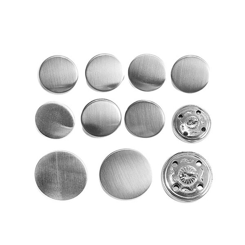 Habit Knap Set [ 11-delt ] – sølv metallisk,  image number 2