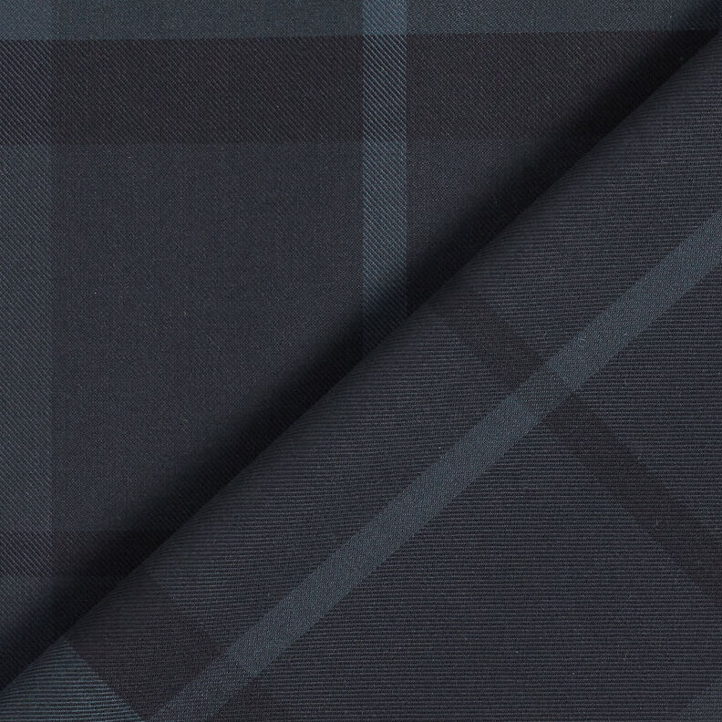 Skjortestof skotskternet – natblå/sort,  image number 4