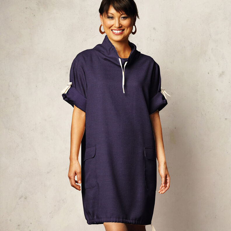 Let French Terry ensfarvet – natblå,  image number 9