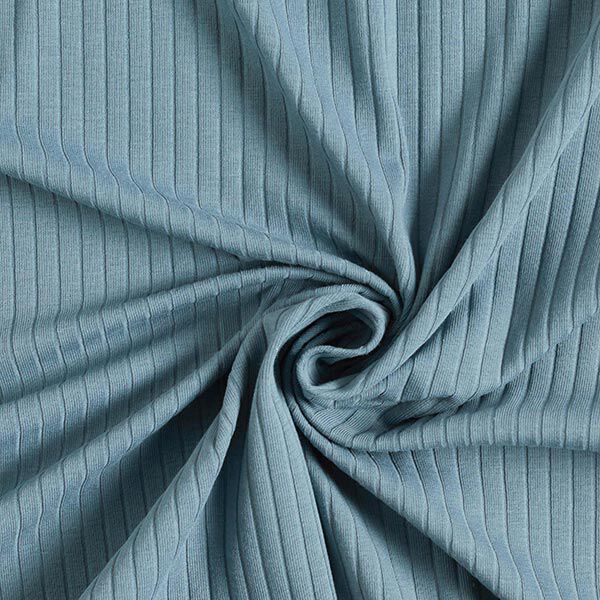 Rib-jersey ensfarvet – dueblå,  image number 1