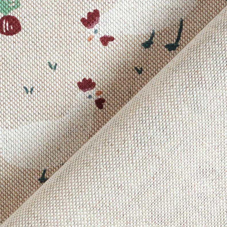 Dekorationsstof Halvpanama bondegård – natur/grøn,  image number 4