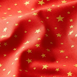 Dekorationsstof Cretonne julestjernehimmel – rød | Reststykke 100cm, 