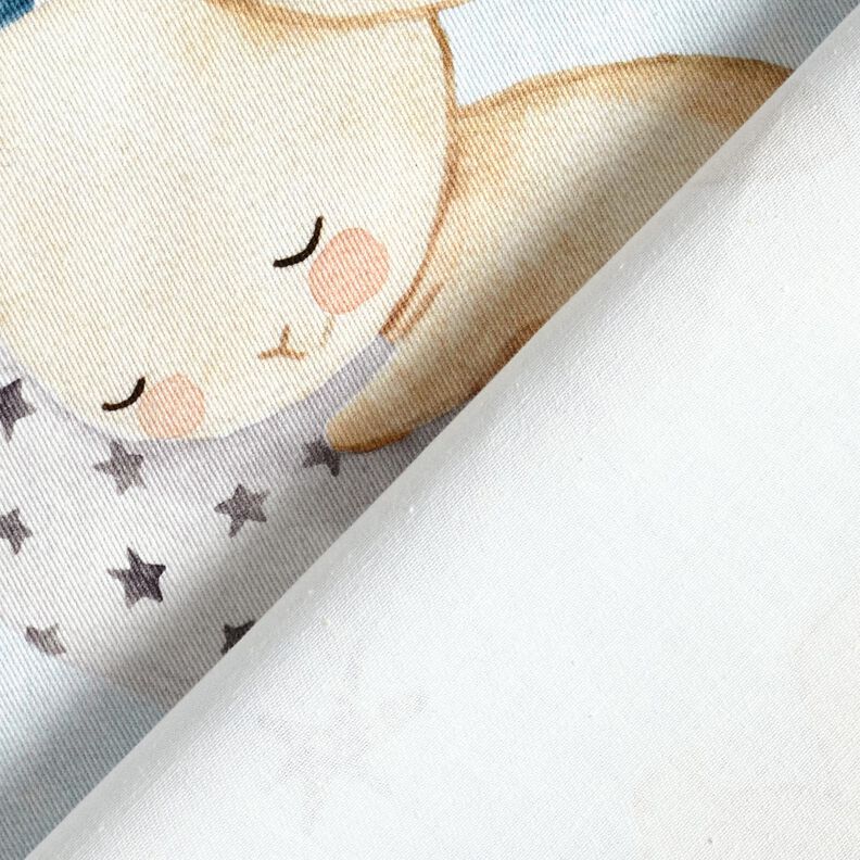 Dekorationsstof Bomuldskiper kanin i drømmeland Digitaltryk – babyblue/jeansblå,  image number 4