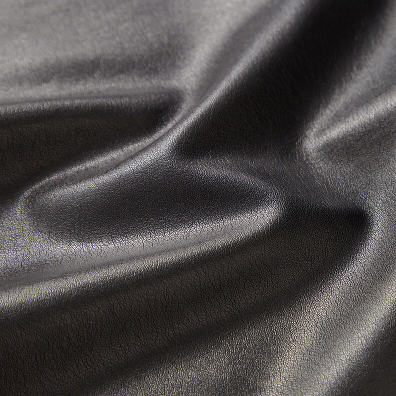 Imiteret læder, let, ensfarvet – sort,  image number 2
