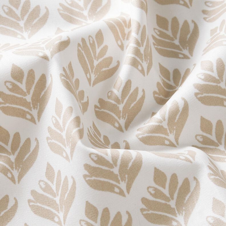 Impr&aelig;gneret voksdug abstrakte vifter &ndash; hvid/cashew,  image number 2