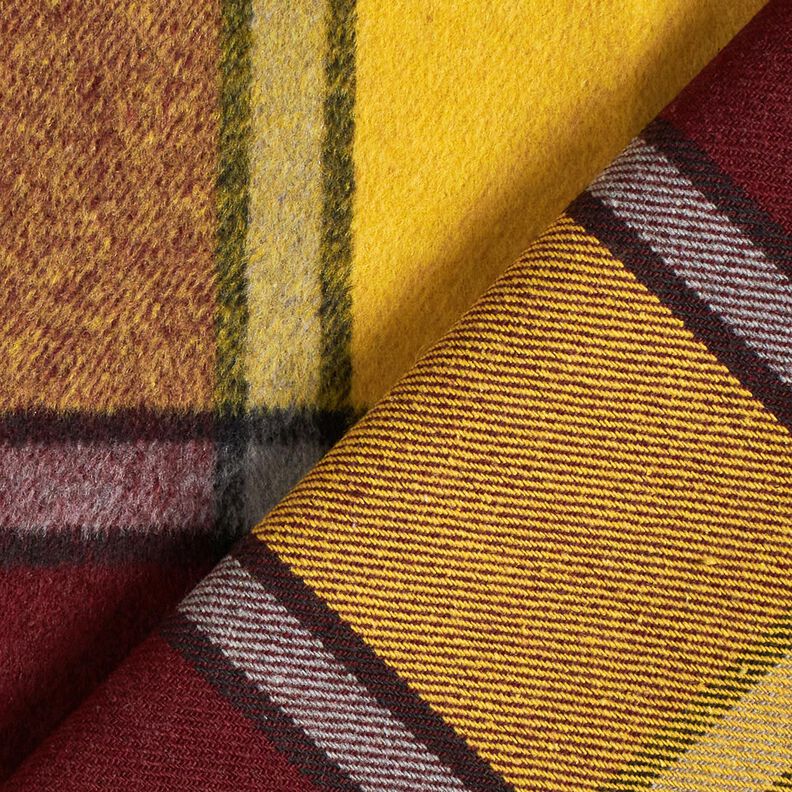 Frakkestof ru tern – bordeaux/karrygul,  image number 4