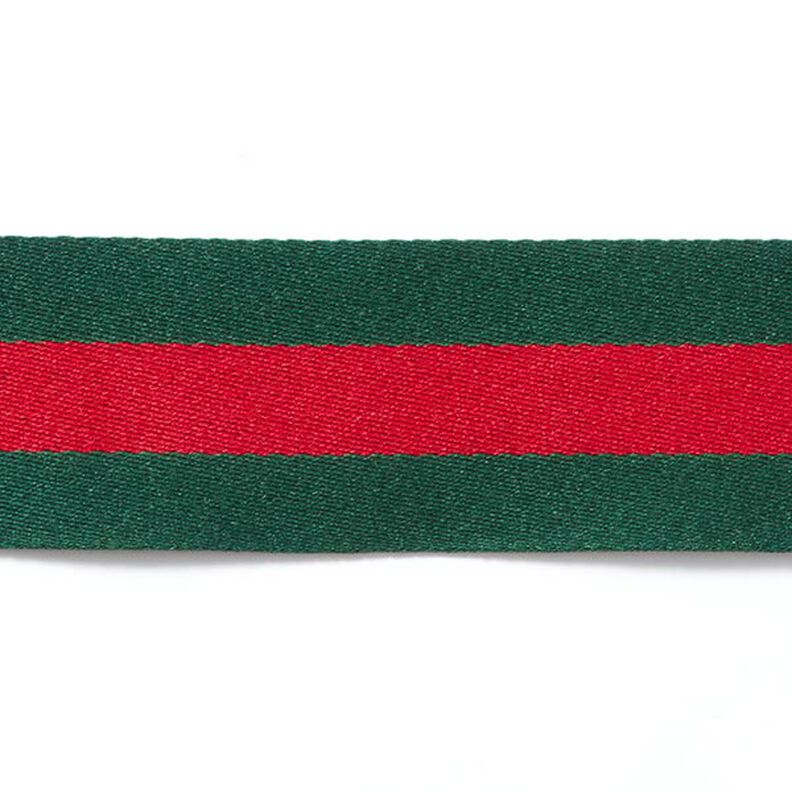 Vævet Bånd Striber [40 mm] – grøn/rød,  image number 1