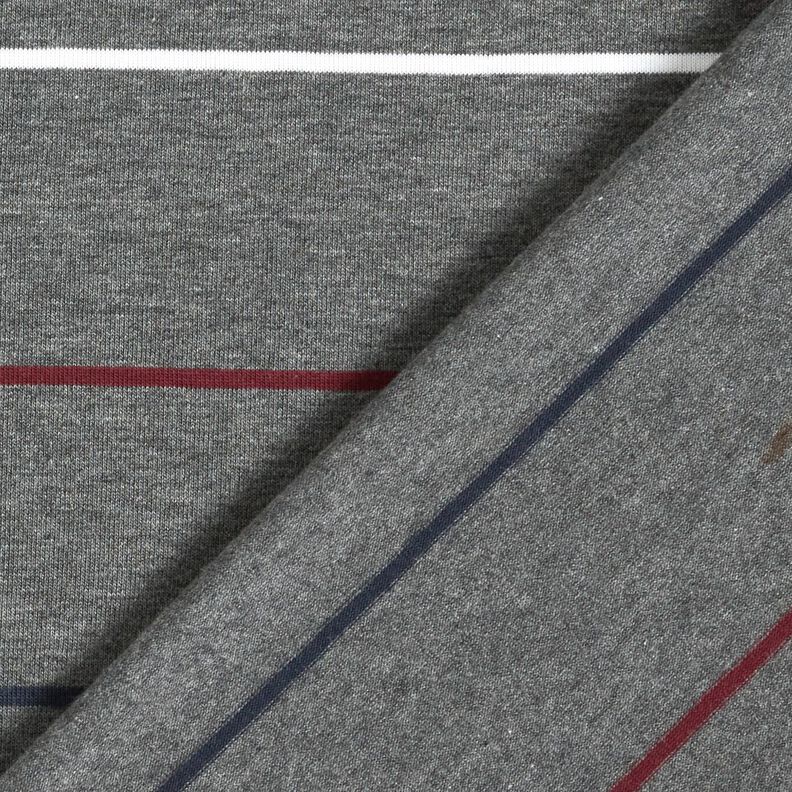 Bomuldsjersey farverige striber – skiffergrå,  image number 4